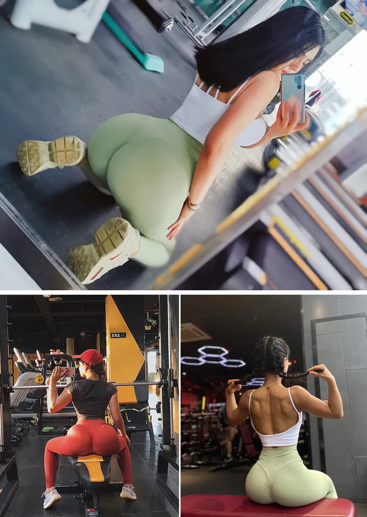 Pantalones de yoga desnudos para mujer, cintura alta, deportivos, gimnasio, entrenamiento, correr, levantamiento de glúteos, leggings de fitness