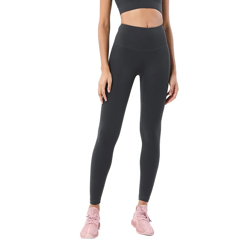 Mallas de entrenamiento nude de doble cara personalizadas, de cintura alta, con efecto de levantamiento de glúteos y sin costuras