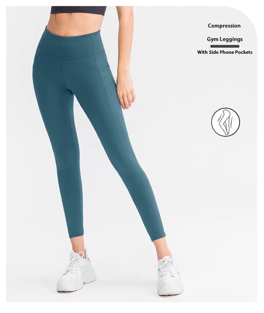 Pantalones de yoga de control de abdomen suave y cómodo para ejercicio y correr, mallas atléticas de cintura alta con bolsillos, leggings antideslizantes para senderismo