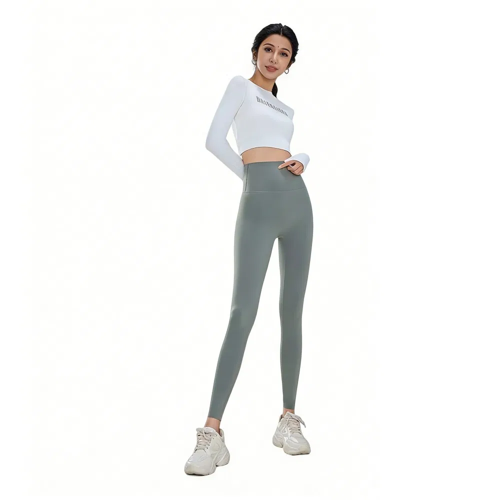 1809# Top de entrenamiento de pilates fitness ajustado, absorbente de impactos y transpirable, leggings de yoga