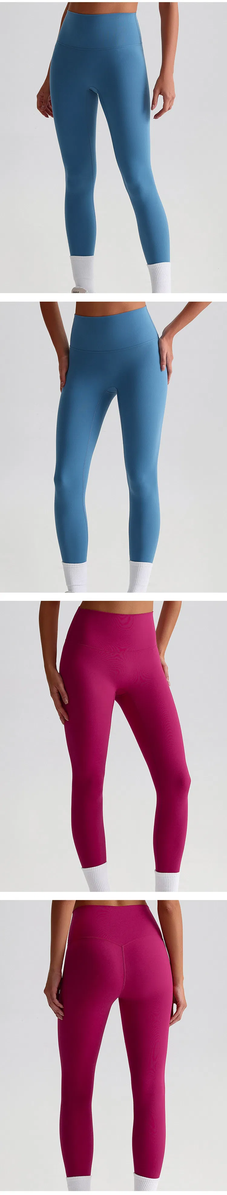 Pantalones de yoga desnudos europeos y americanos para mujeres sin líneas embarazosas