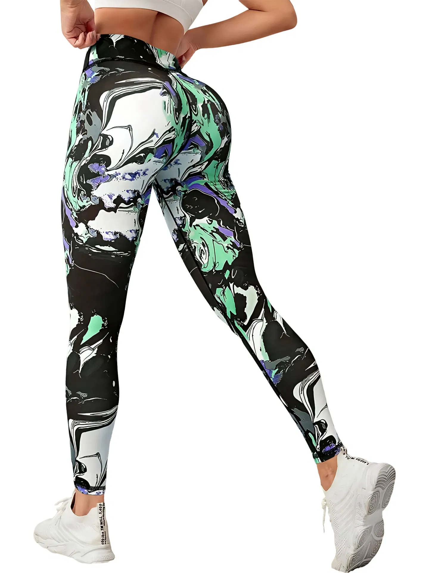 Pantalones de yoga impresos de cintura alta personalizados para mujeres en el gimnasio