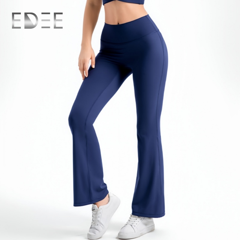 Pantalones de yoga rectos altamente elásticos para mujeres en entrenamiento