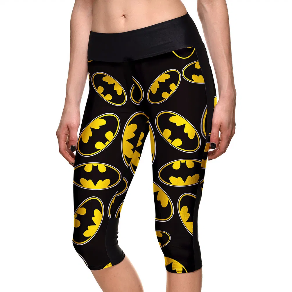 Mallas capri deportivas de yoga para mujer con estampado de calavera de alta calidad personalizadas
