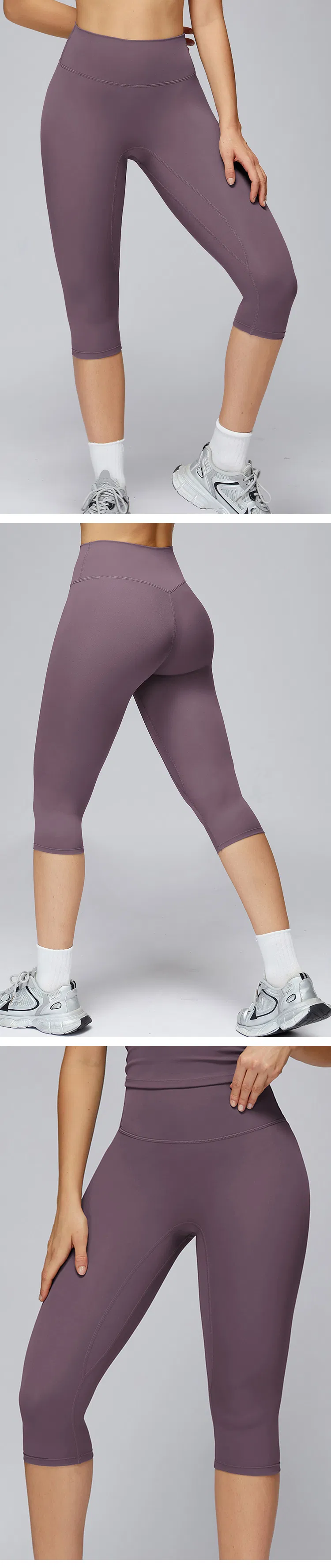 Pantalones de yoga de cintura alta malla de longitud media, secado rápido, leggings ajustados y moldeadores, pantalones deportivos elásticos
