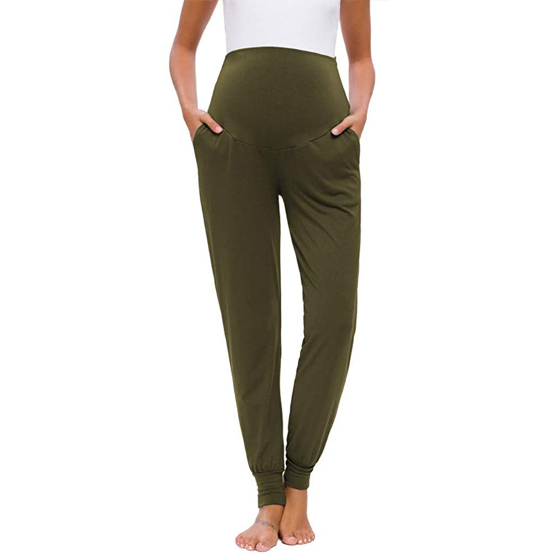 Pantalones de yoga elásticos para embarazadas, leggings deportivos de maternidad, mallas activas para embarazadas