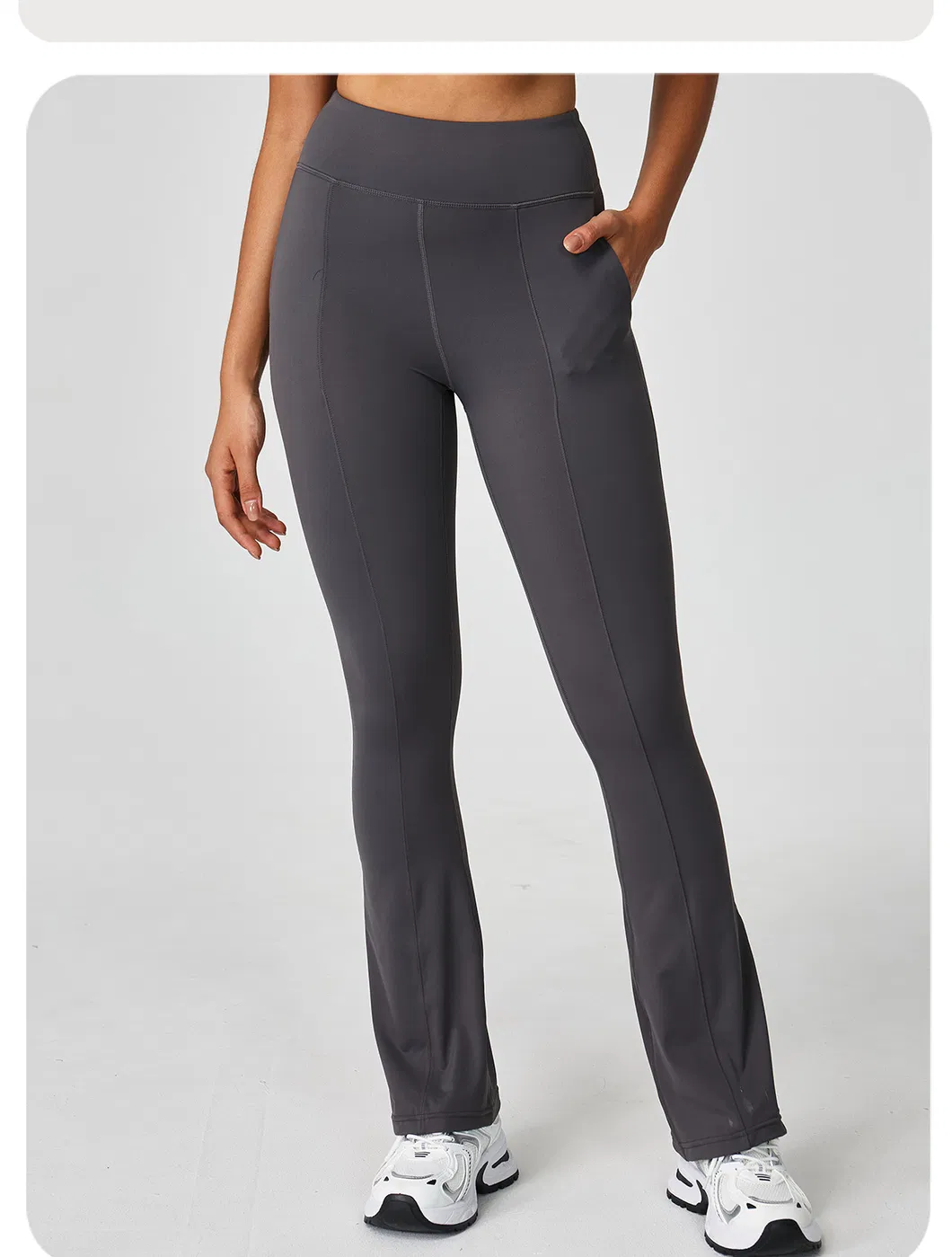 Pantalones de compresión de yoga de tela nude, mallas de yoga de venta caliente