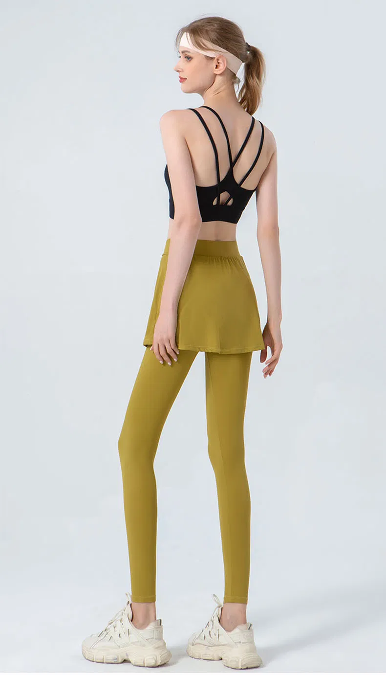 Mallas de cintura alta para mujer Qumor, falda plisada para tenis, ropa deportiva de otoño e invierno, pantalones de yoga