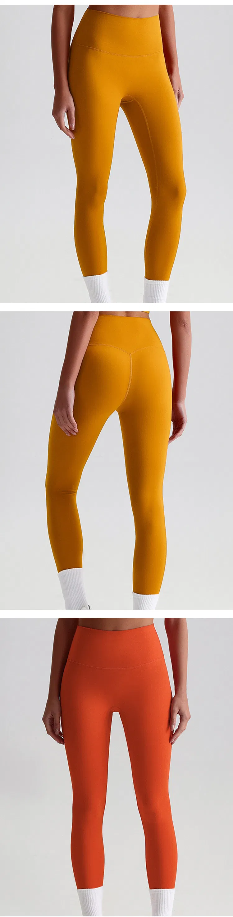 Pantalones de yoga desnudos europeos y americanos para mujeres sin líneas embarazosas