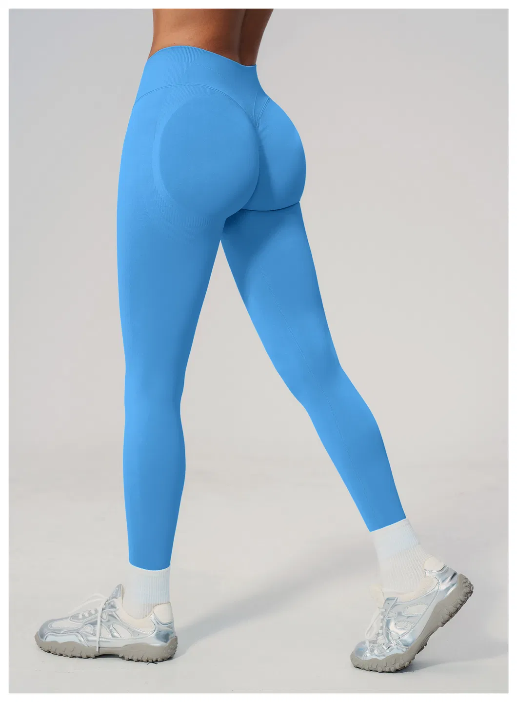 Mujeres mallas cortas de gimnasio sin costuras de alta elasticidad ajustadas para correr