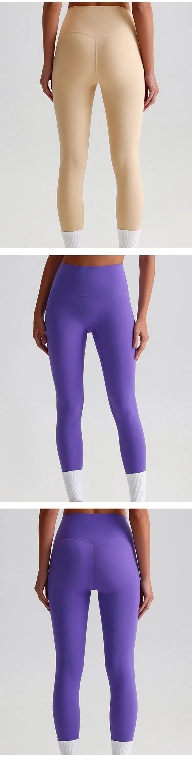 Pantalones de yoga desnudos europeos y americanos para mujeres sin líneas embarazosas