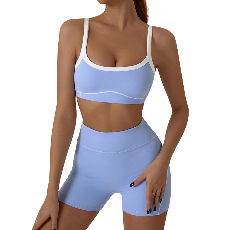 Conjunto de Deportes al Aire Libre para Mujeres: Ropa Deportiva Ajustada al Cuerpo, Estilo Ligeramente Picante, Pantalones Largos, Conjunto de Yoga en Bloques de Color