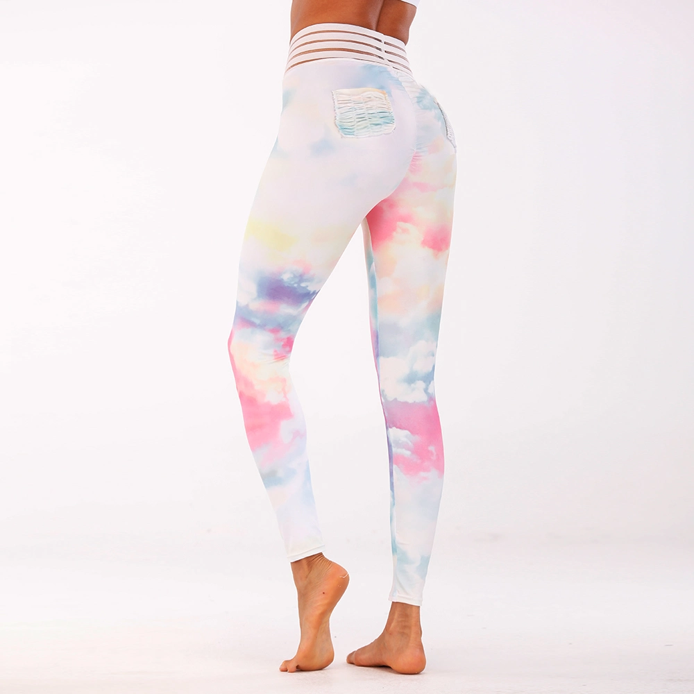 Diseño personalizado de moda pantalones de yoga para mujeres con tela de licra