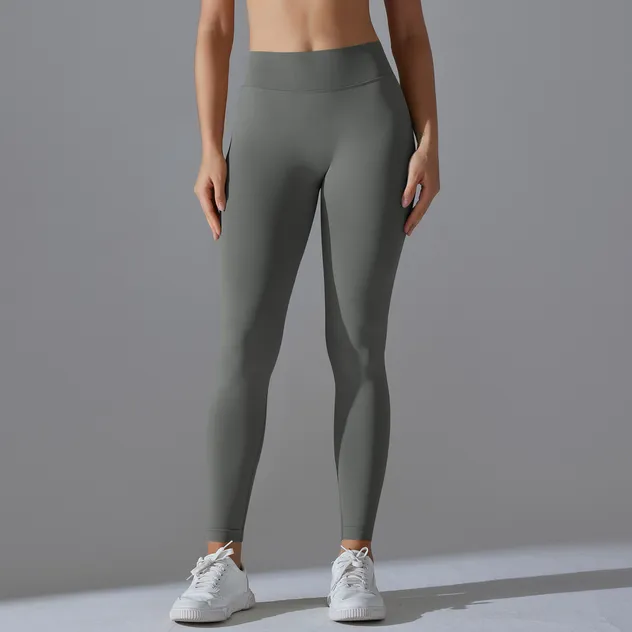 Pantalón de yoga de alta compresión suave y elegante, ajustado para correr