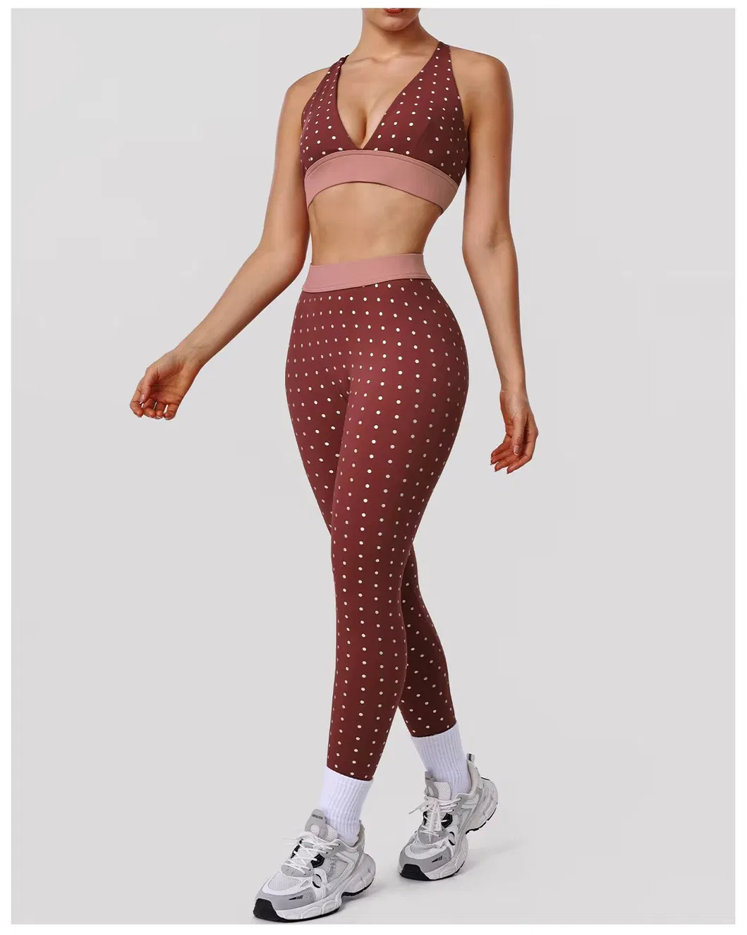 Pantalones de secado rápido de diseño especial para tallas grandes, con estampado de lunares, levantamiento de glúteos, control de abdomen, leggings de cintura alta, pantalones de yoga