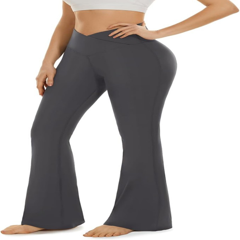 Pantalones de yoga acampanados de cintura alta para mujeres, sexy, talla grande, leggings levantadores