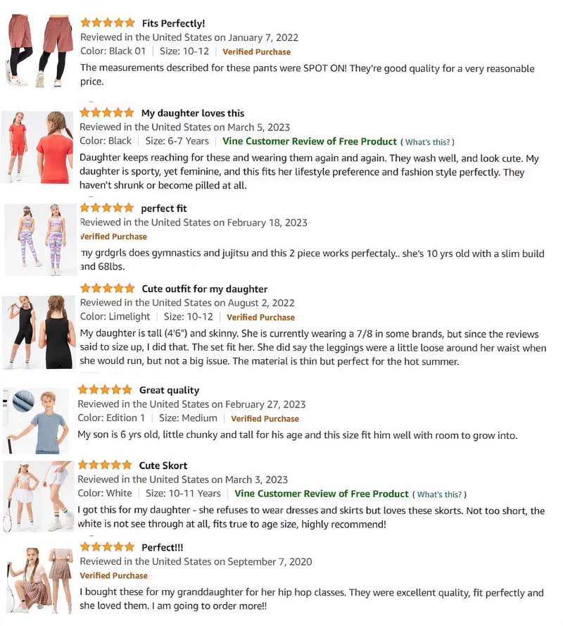 Comentarios del cliente leggings