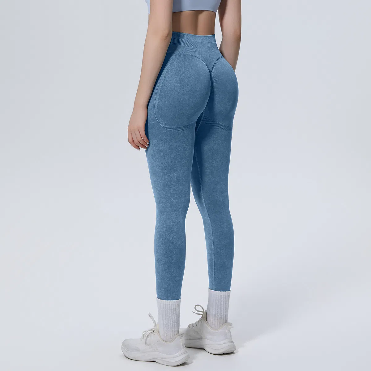 Pantalones de entrenamiento de cintura alta con fruncido para el trasero, leggings de yoga sin costuras para mujeres