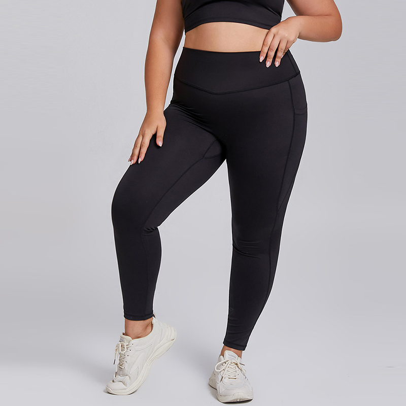 Pantalones de yoga de talla grande de cintura alta, control de abdomen, con bolsillo, levantamiento de glúteos, banda sin costuras, secado rápido, elásticos y opacos, colores para gimnasio, yoga y uso diario