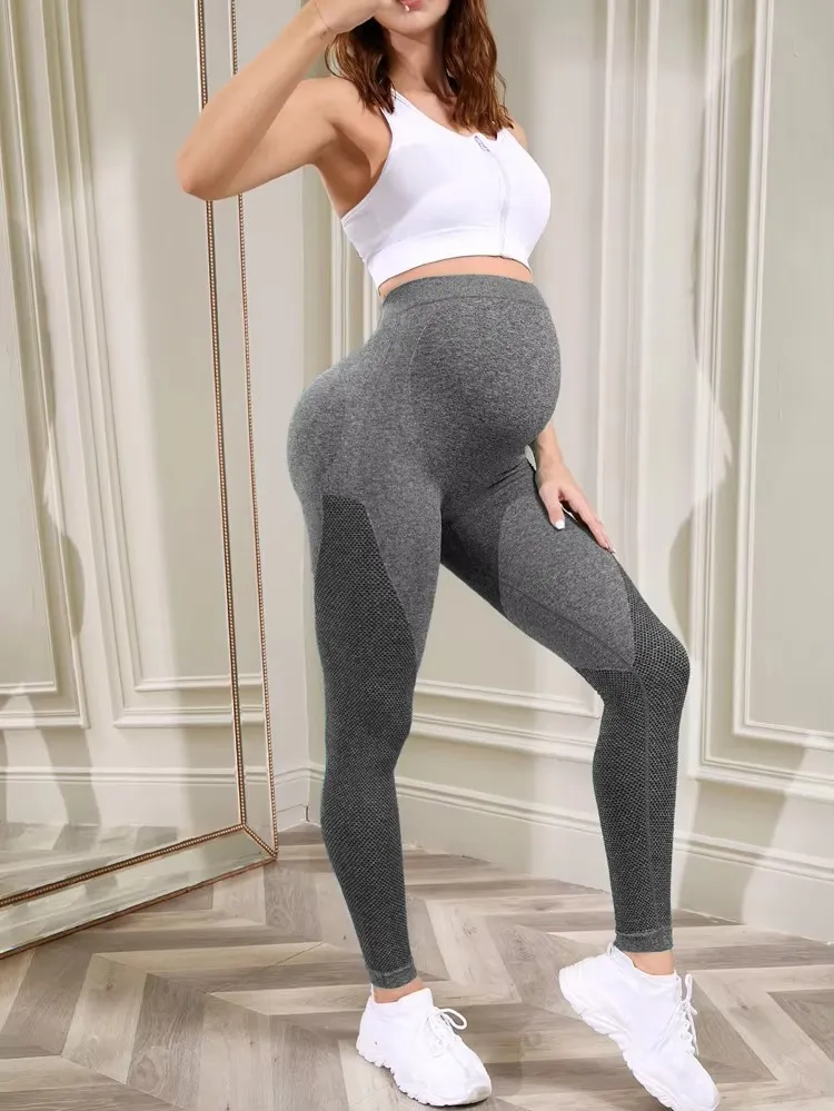 Ropa deportiva de maternidad, leggings de yoga de cintura alta, de longitud completa