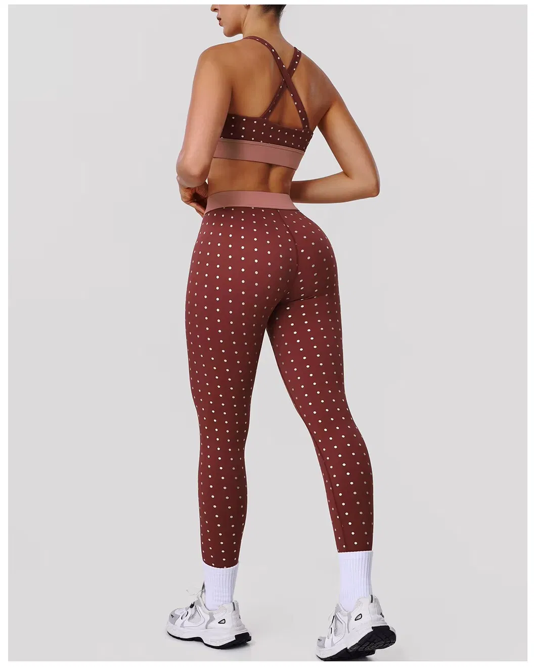 Pantalones de secado rápido de diseño especial para tallas grandes, con estampado de lunares, levantamiento de glúteos, control de abdomen, leggings de cintura alta, pantalones de yoga