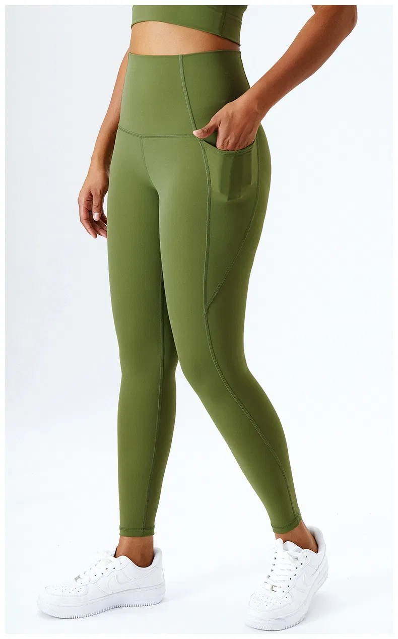 Mallas de mujer para yoga con bolsillos, pantalones deportivos de cintura alta, mallas deportivas