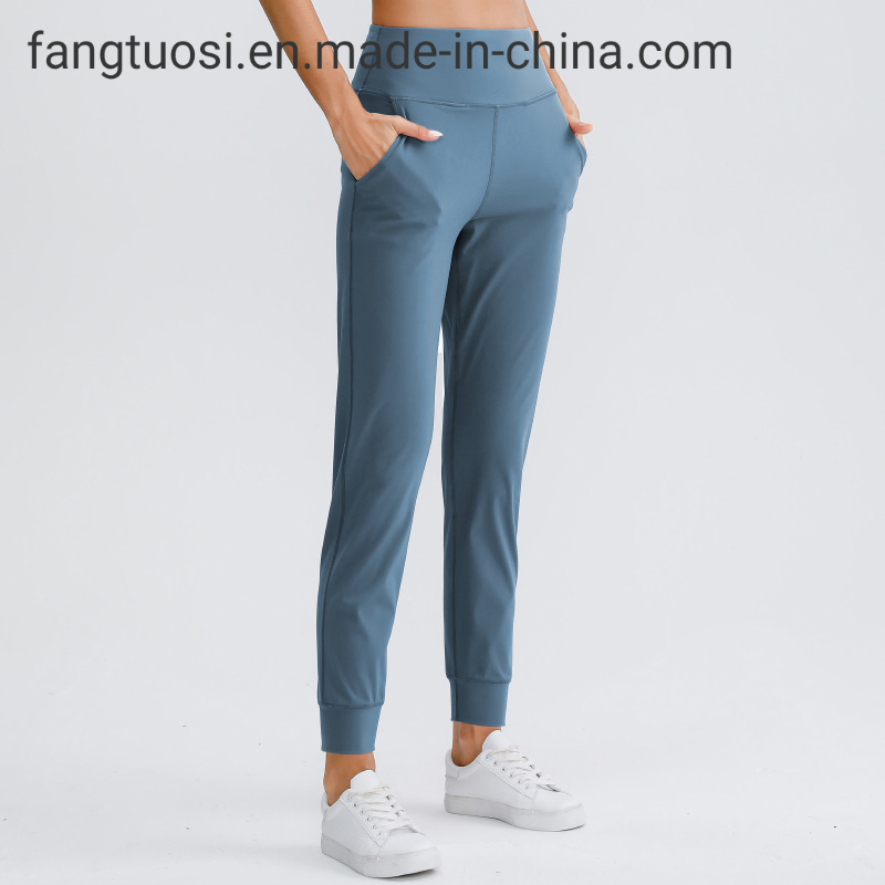 Pantalones de yoga de cintura alta sueltos con elástico y secado rápido para tallas grandes, pantalones jogger para mujeres con bolsillos