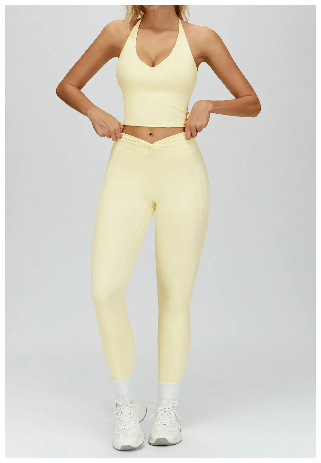 Mallas deportivas elásticas, esencial de moda para la ropa de fitness de mujeres modernas