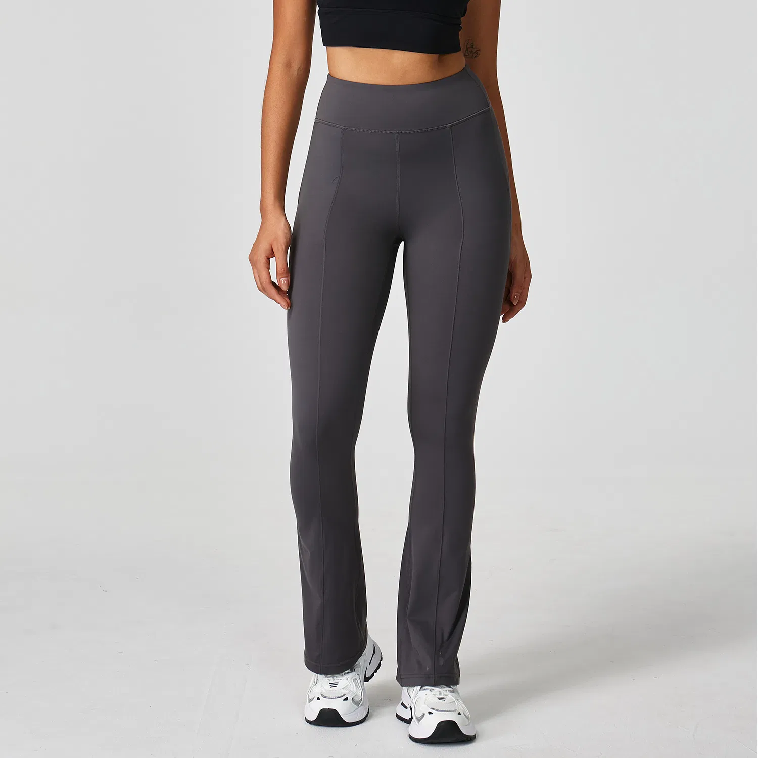 Pantalones de compresión de yoga de tela nude, mallas de yoga de venta caliente