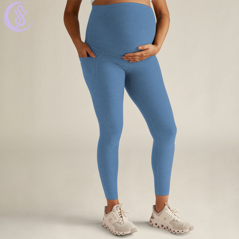 Pantalones de maternidad para yoga con soporte atlético para el vientre, ideales para hacer ejercicio