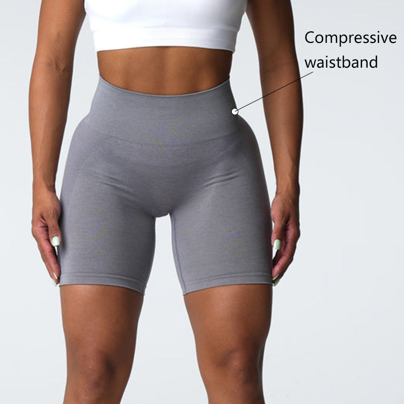 Pantalones cortos de yoga de cintura alta sin costuras, levantamiento de cadera, con elasticidad en cuatro direcciones, ropa de gimnasio para mujeres