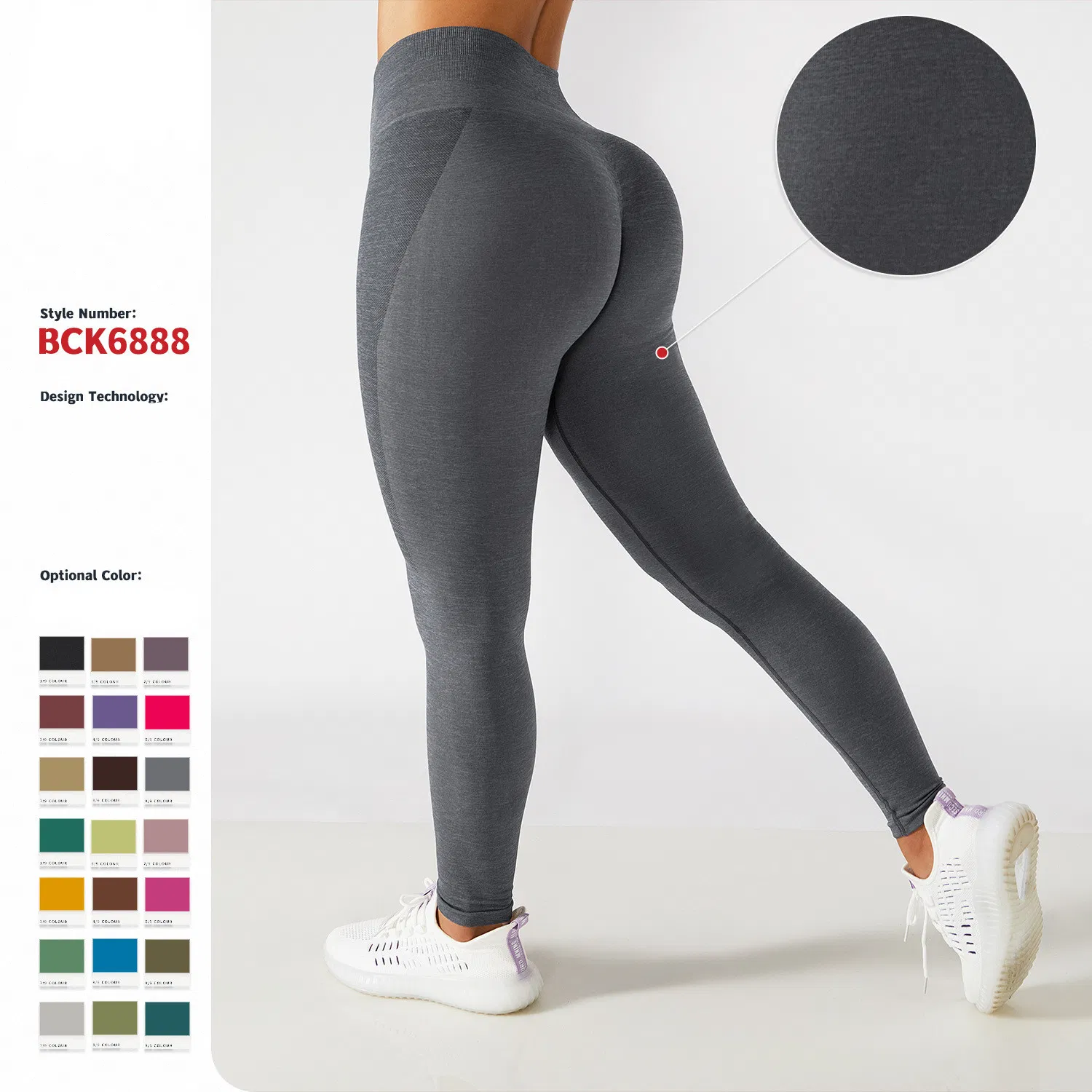 Bck6888 Pantalones de yoga sin costuras de cintura alta para mujer, ajustados y levantadores de cadera, pantalones deportivos para correr y fitness
