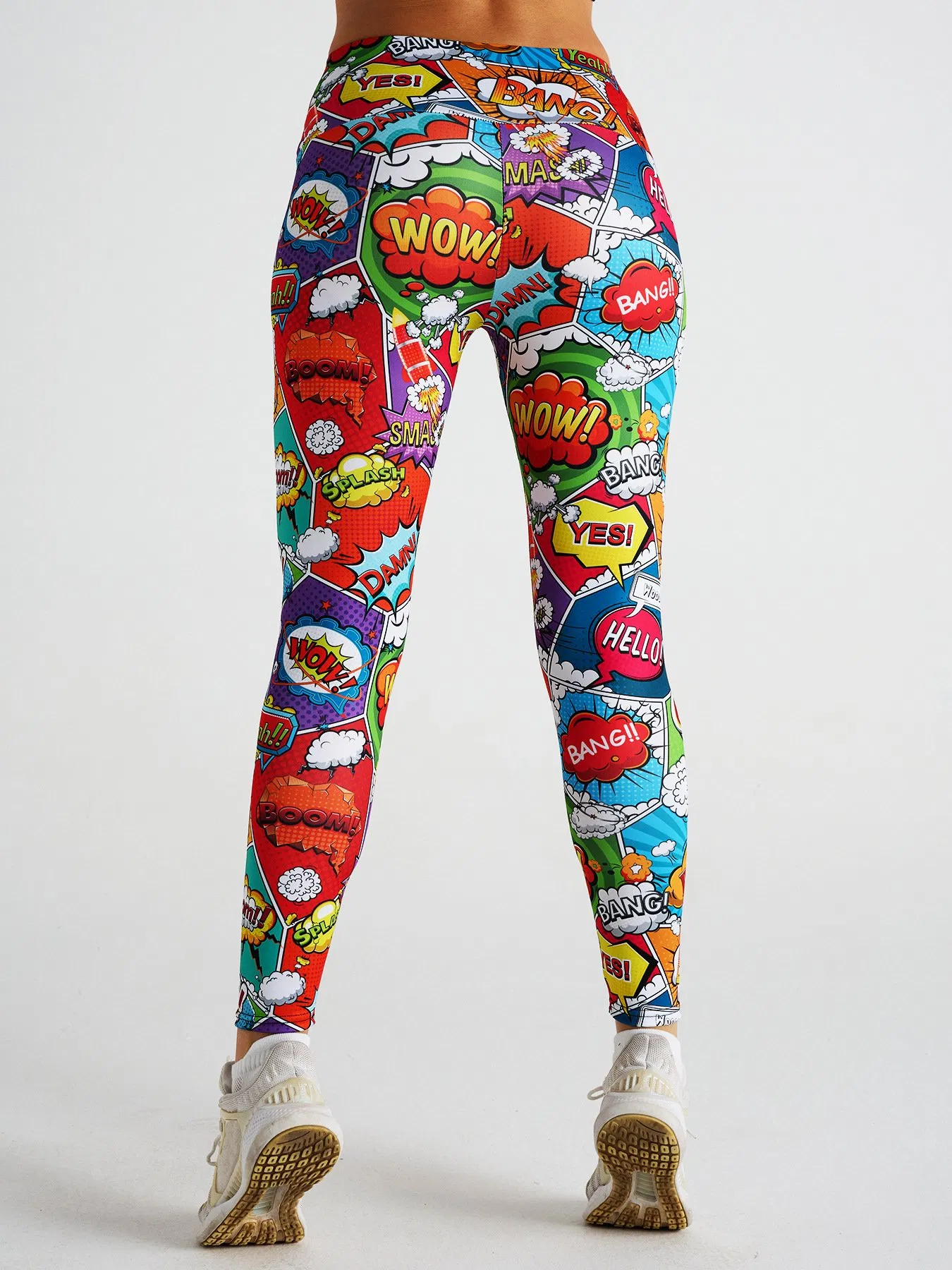 Leggings Personalizados con Estampado de Graffiti, Pantalones de Yoga para Mujeres, Pantalones Deportivos de Moda, Pantalones Ajustados Estampados
