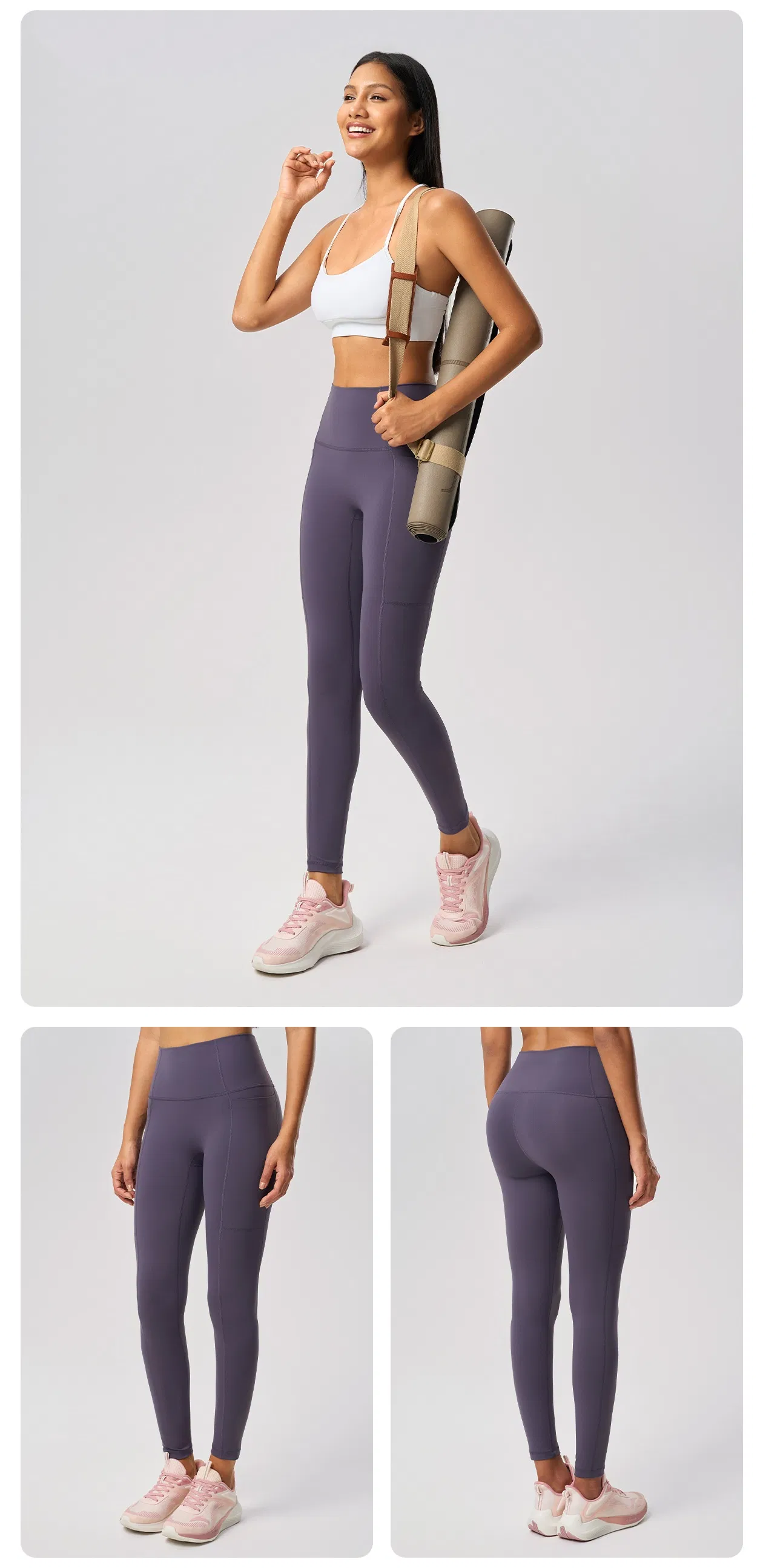 Leggings deportivos delgados, duraderos, versátiles y altamente transpirables para entrenamiento de fitness
