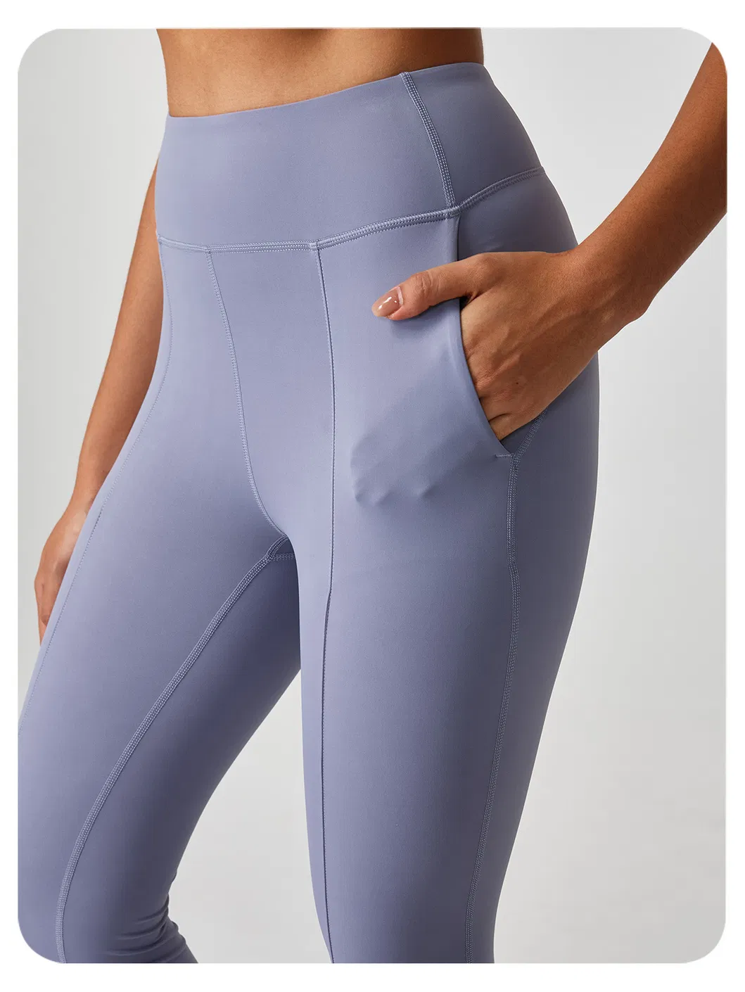 Pantalones de compresión de yoga de tela nude, mallas de yoga de venta caliente
