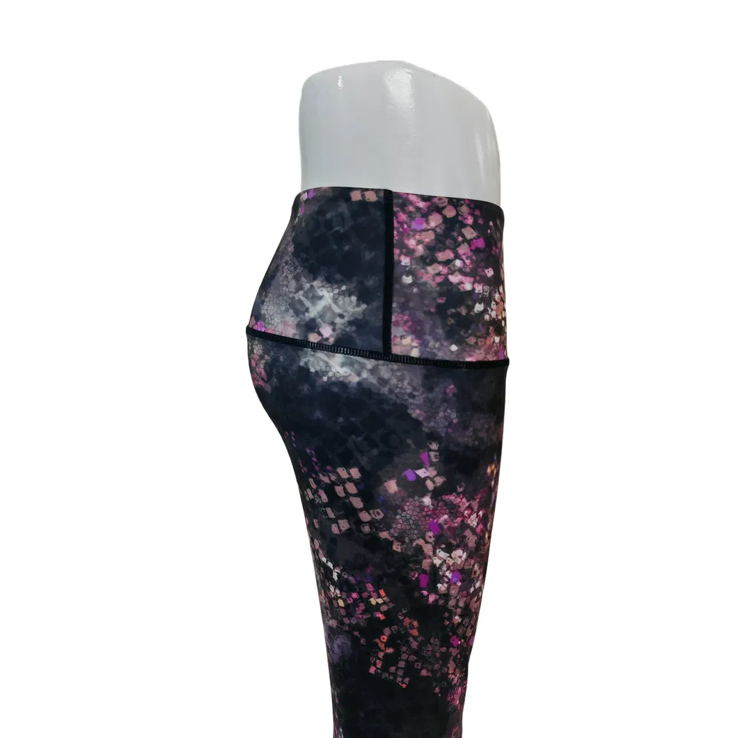 Pantalones de yoga de cintura alta personalizados al por mayor para mujeres, suaves pantalones de poliéster para gimnasio y fitness