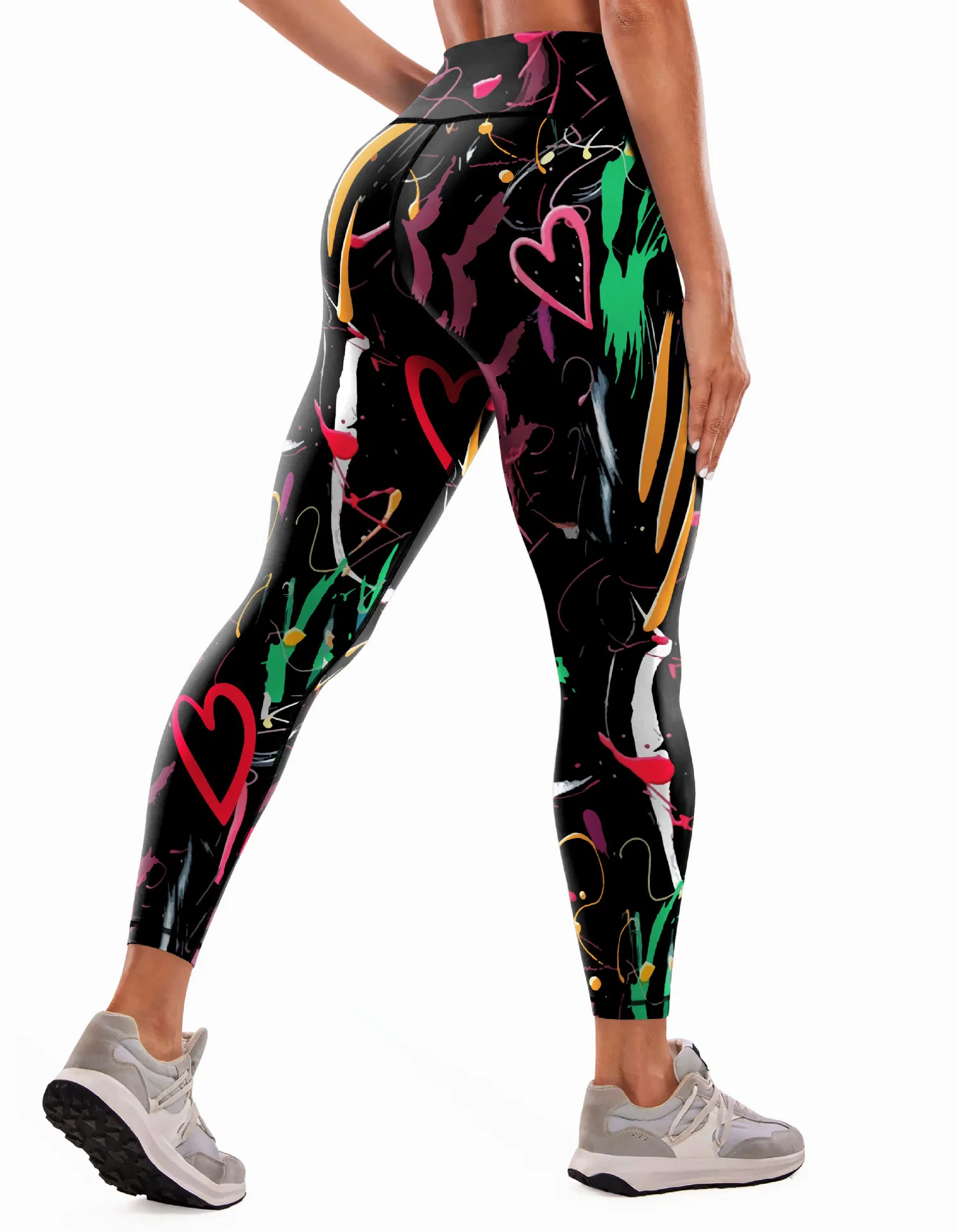 Pantalones de yoga impresos de cintura alta personalizados para mujeres en el gimnasio