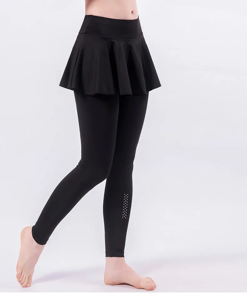 Pantalones deportivos para mujeres, ropa activa para el gimnasio, mallas de entrenamiento con falda
