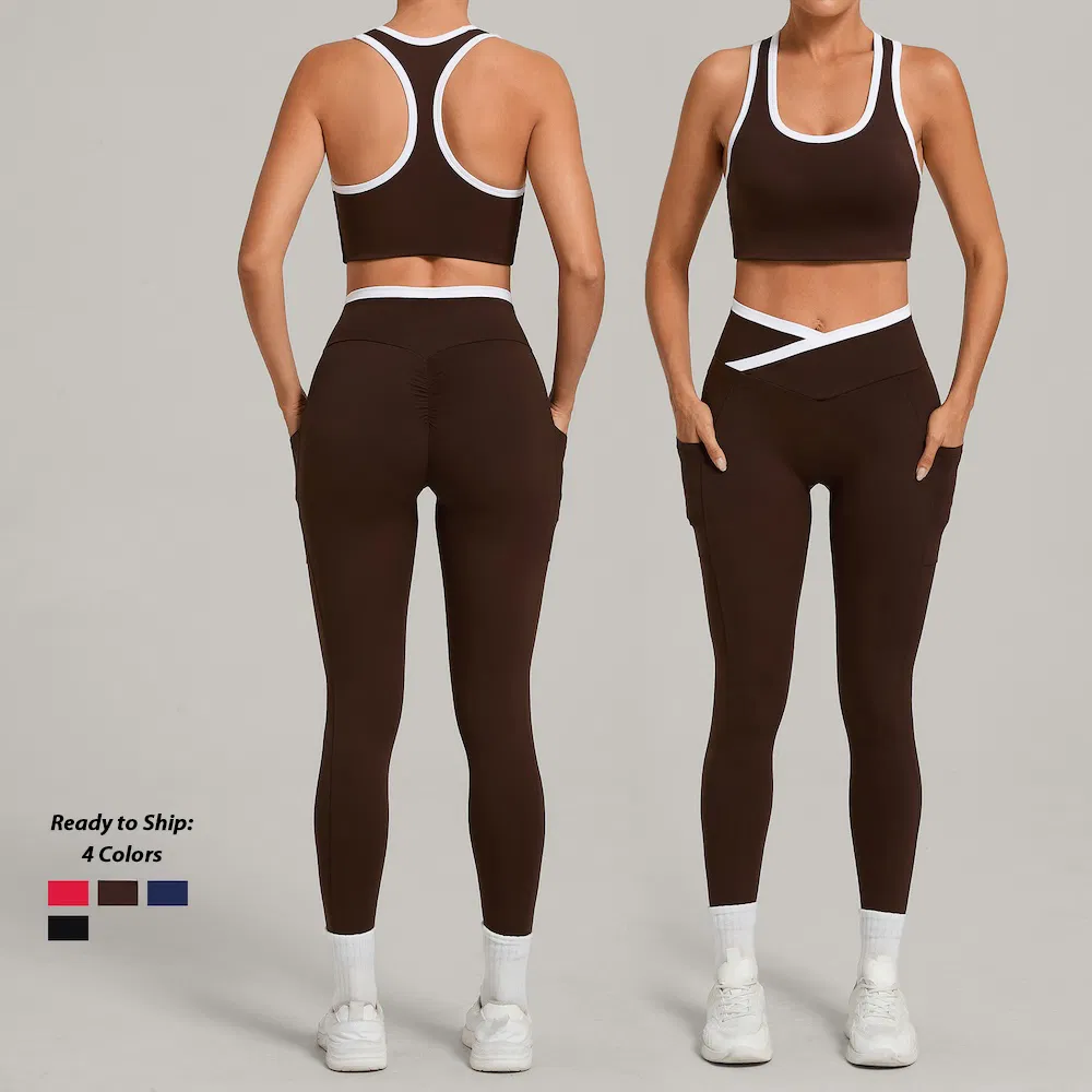 Conjunto de yoga de 2 piezas bloques de color