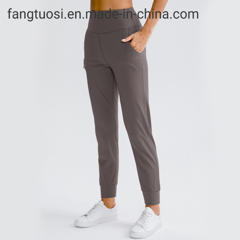 Pantalones de yoga de cintura alta sueltos con elástico y secado rápido para tallas grandes, pantalones jogger para mujeres con bolsillos