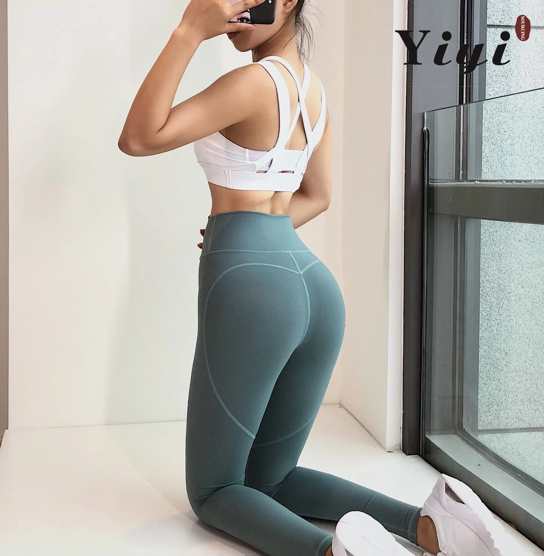 Mujeres Talla Grande Leggings de Gimnasio Personalizados Sin Costuras de Cintura Alta con Bolsillos Pantalones de Yoga