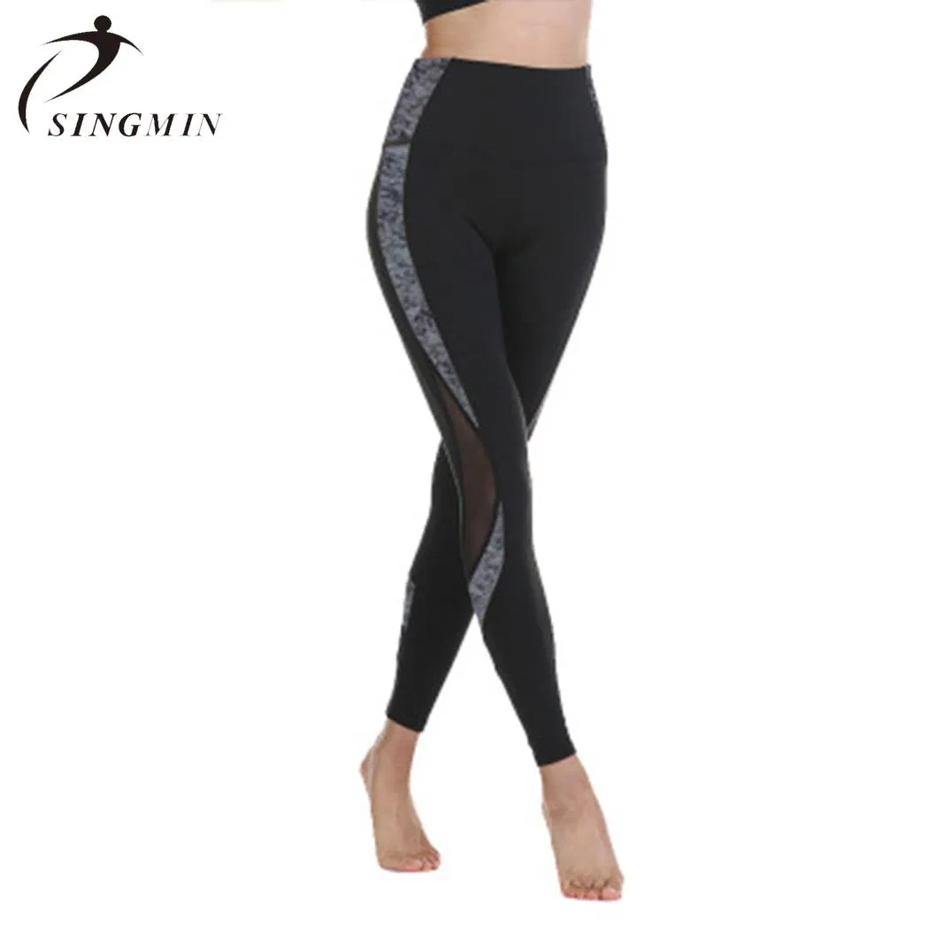 Pantalones de yoga con malla cosida, de secado rápido, para deportes al aire libre