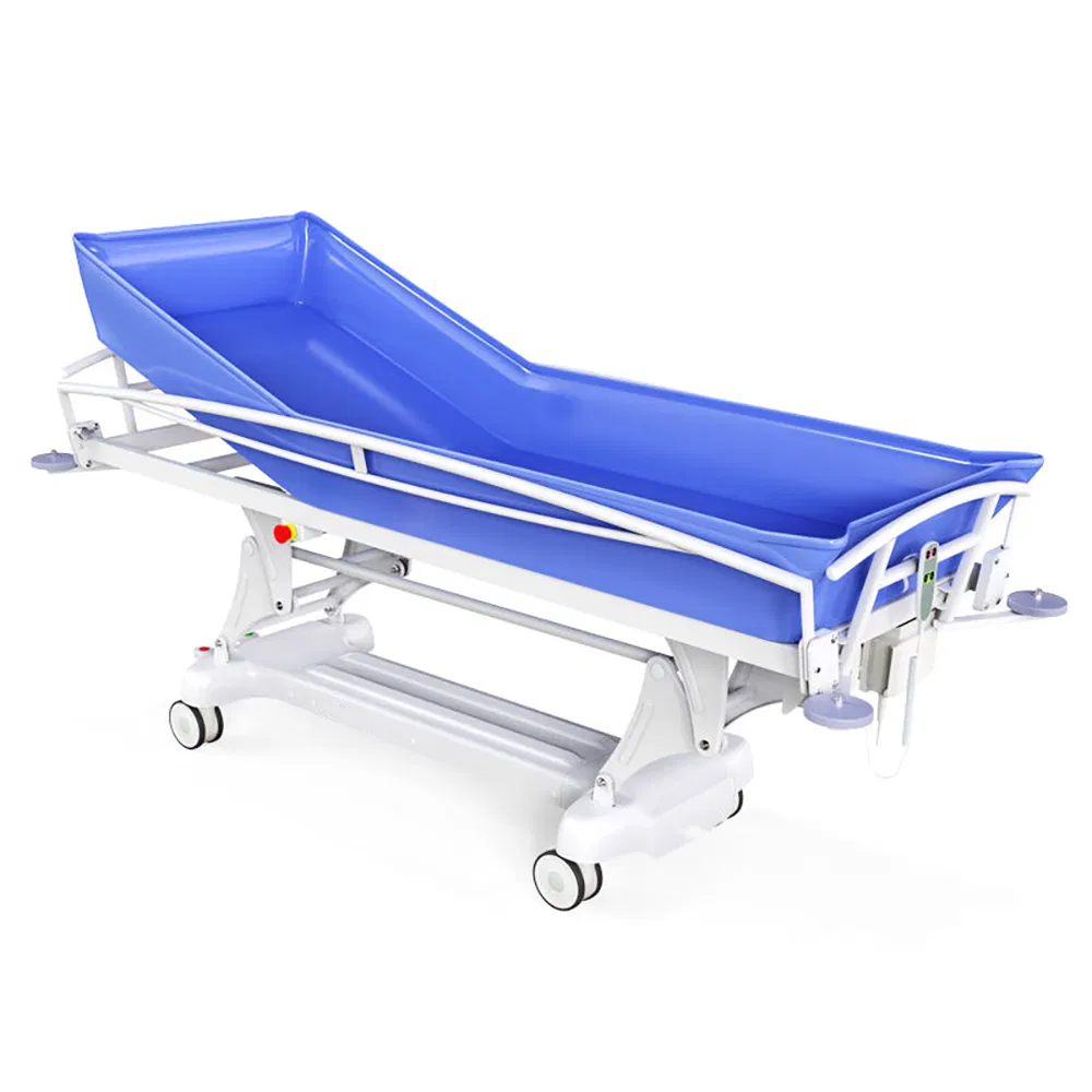 Icen Manufacture Hydraulic Stretcher Table Patient Medical Hospital Bath Shower Trolley Bed for Disabled