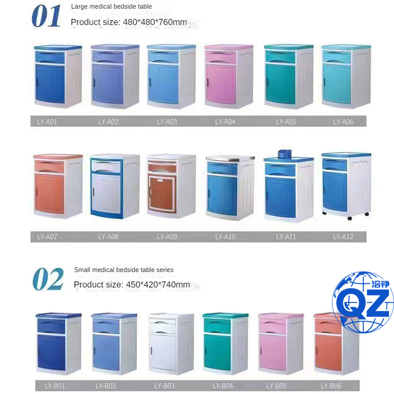 Hospital Furniture Medical Mobile Bedside Table Ward Nursing Hospital Cabinet with Drawer