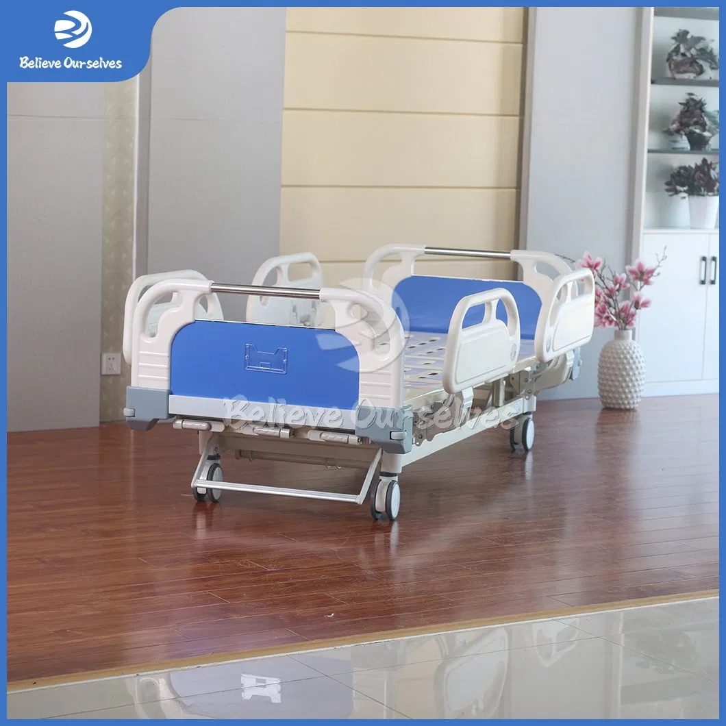 Huaren Medical Equipment Hospital-Furniture Factory Multi-Function ICU Medical Bed Hr-S01 Adjustable Three Crank Manual Hospital Bed for Hospital Patien
