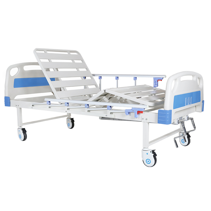 Medical Hospital Furniture 2 Cranks Manual Multi-Function Patient Nursing Bed
