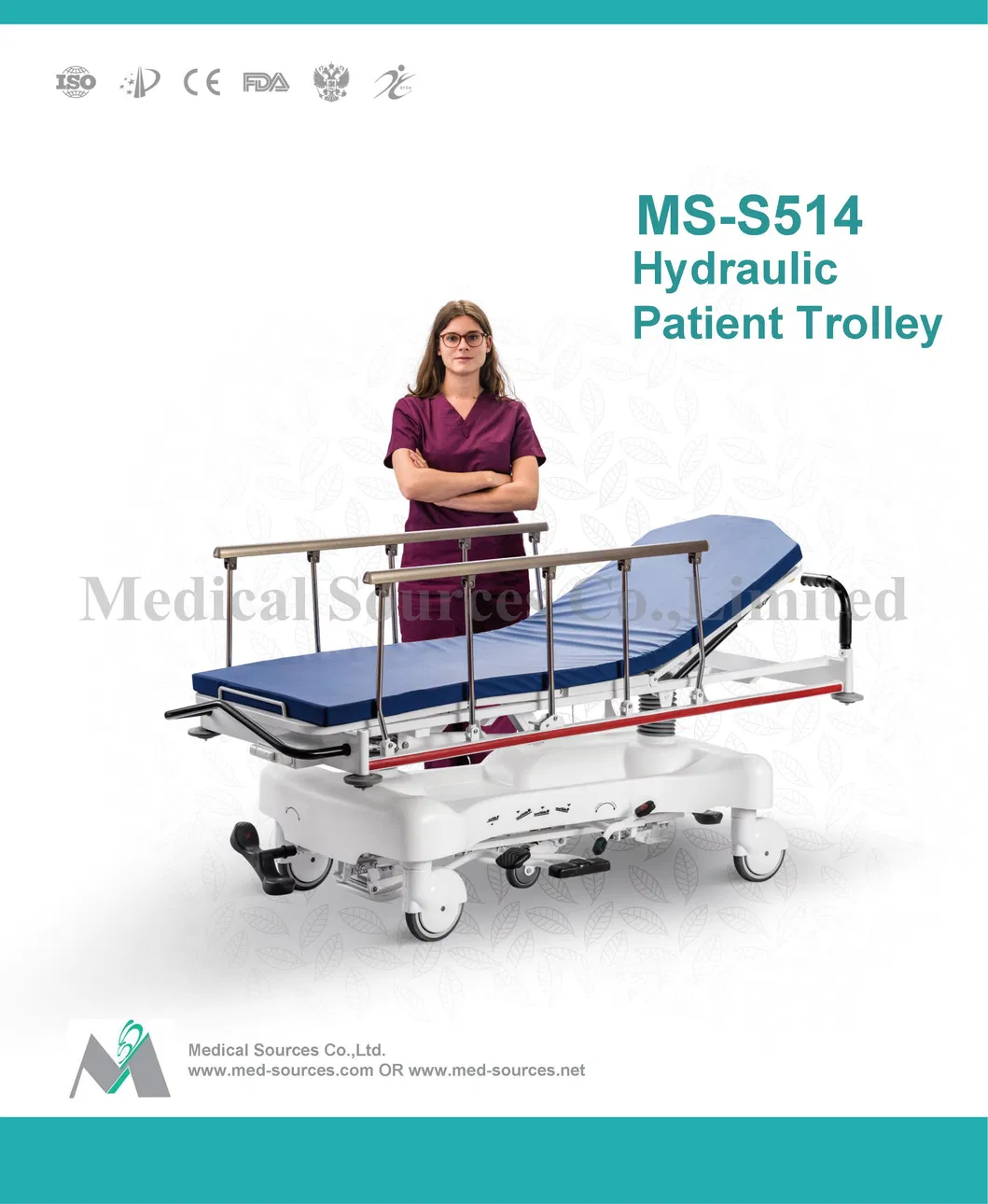 Ambulance Transport Trolley Hydraulic Patient Stretcher