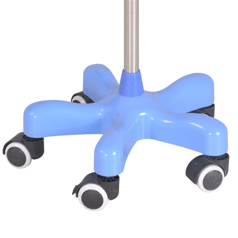 Hospital Medical Infusion Stand Portable Steel IV Stand with Tray