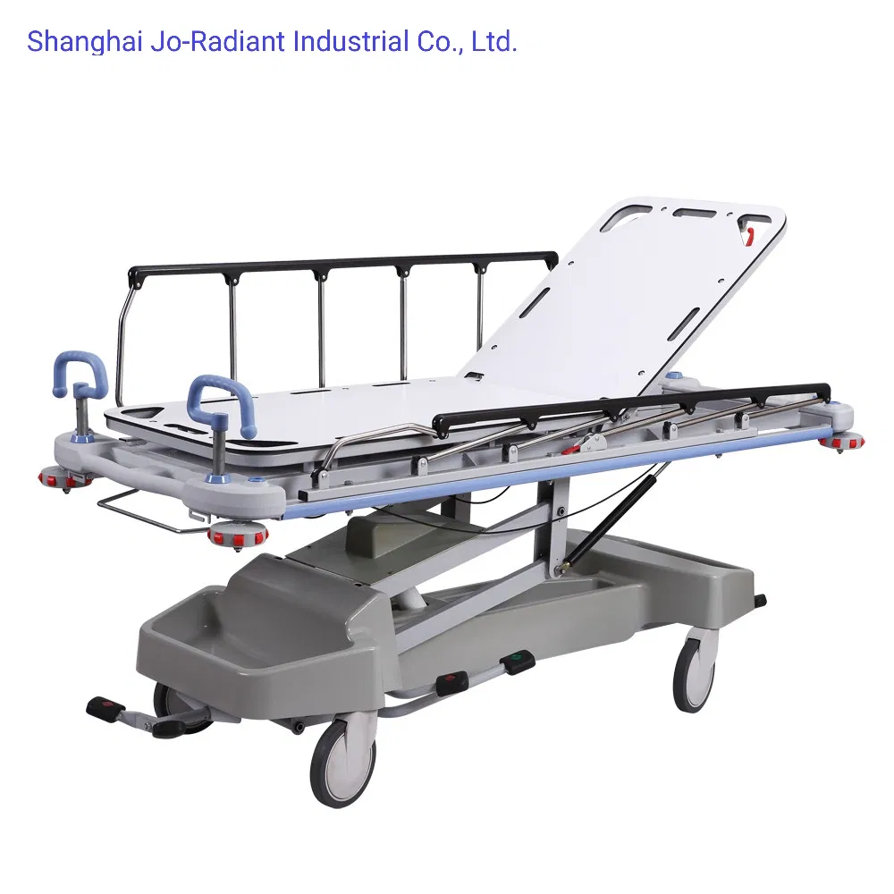Good Quality Hospital Luxurious Hydraulic Ambulance Patient Stretcher Trolley with High Strength Connecting System