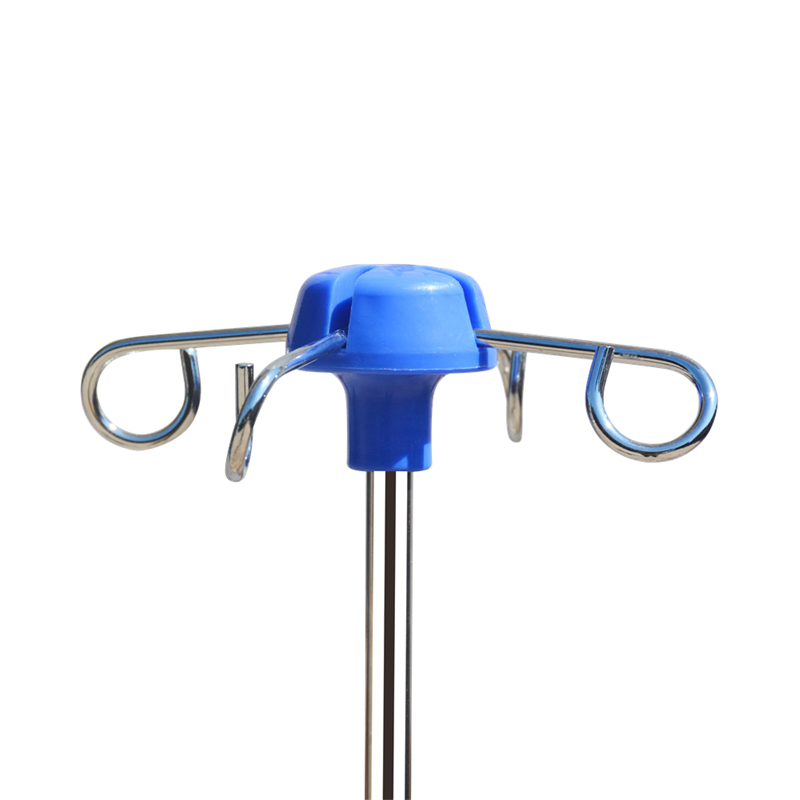 Hospital Medical Infusion Stand Portable Steel IV Stand with Tray